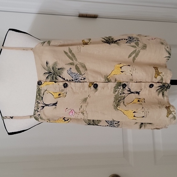 Old Navy Size M Linen Blend "Safari" Halter Top, Adjustable Straps, Gently Used - Picture 1 of 11
